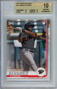 YORDAN ALVAREZ BECKETT BGS 10 PRISTINE 2019 TOPPS PRO DEBUT ROOKIE CARD RC - Picture 1 of 2