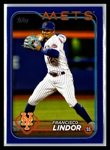 Topps Serie 2 2024 - #650 Francisco Lindor - Color a juego azul real - Imagen 1 de 2