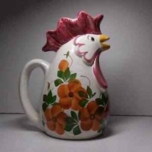N25.2 Pitcher Jug Rooster Ceramic Earthenware Friûl Italy Art Deco Table - Picture 1 of 22