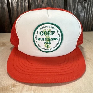 Vintage Golf Trucker Mütze Wayside Par 3 Patch rot weiß 80er 90er Schaumstoff Snapback - Bild 1 von 12
