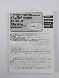 Vintage Olympus Camedia D395/C-160 Digital Camera Basic Manual - EN/FR/DE/ES - Picture 1 of 6