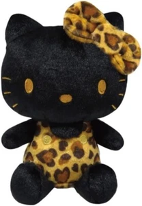 Sanrio Hello Kitty Estampado Leopardo Peluche Negro Marrón Muñeca Sentada Verano Nuevo Japón - Imagen 1 de 1