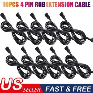 10PCS 4 Pin Extension Wire Cable Connector For RGB LED Strip Rock Lights Glow - Picture 1 of 12