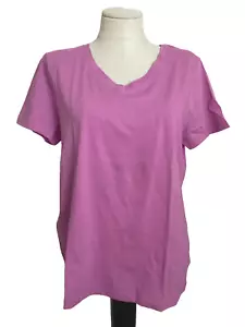 MAGLIETTA A MANICHE CORTE TIME AND TRU ORCHID BLOOM RELAXED FIT CORE COLLO A V taglia l* - Foto 1 di 8