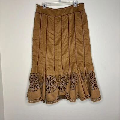 Maxi falda de gamuza Alberto Makali para mujer talla 12 Cottage Core Foto 1 de 4