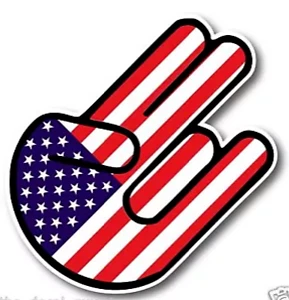 Shocker Decal Sticker USA flag American LARGE SIZE 6.5"X4.5" patriotic USA made  - Image 1 of 3