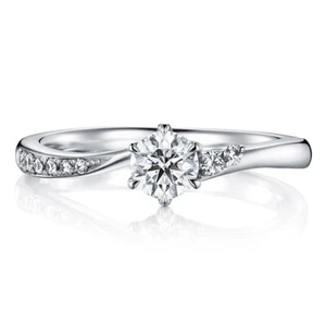 18 K Weißgold Diamant Ring Verlobung Labor erstellt 0,60 ct Rundschliff - Bild 1 von 9