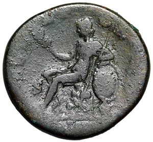 Antoninus Pius Sesterz "Britannia sitzend, großes Schild" Rom selten - Bild 1 von 5