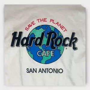 Camicia Vintage Hard Rock Cafe Save The Planet San Antonio Adulto OSFA Maglietta Bianca - Foto 1 di 7