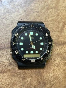 CASIO AQ-100W ANALOGUE DIGITAL 100M DIVERS WATCH MODEL 358 JAPAN 1985 Rare Vtg - Picture 1 of 5