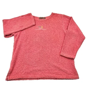 Savannah Womens Vintage Salmon Terry Malibu Beach Long Sleeve Cotton Top Sz M - Bild 1 von 10