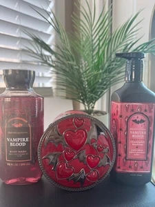 2025 Bath&Body Works Vampire Blood 3 wick Candle Decorated lid &More!! - Picture 1 of 1