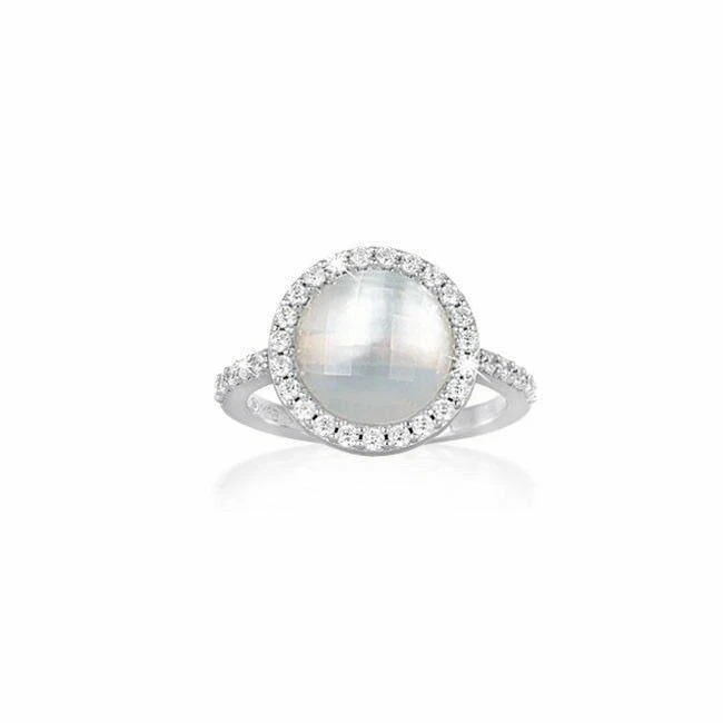 Anello argento 925 Pietra madreperla grigia Mabina 523061 - Immagine 1 di 1