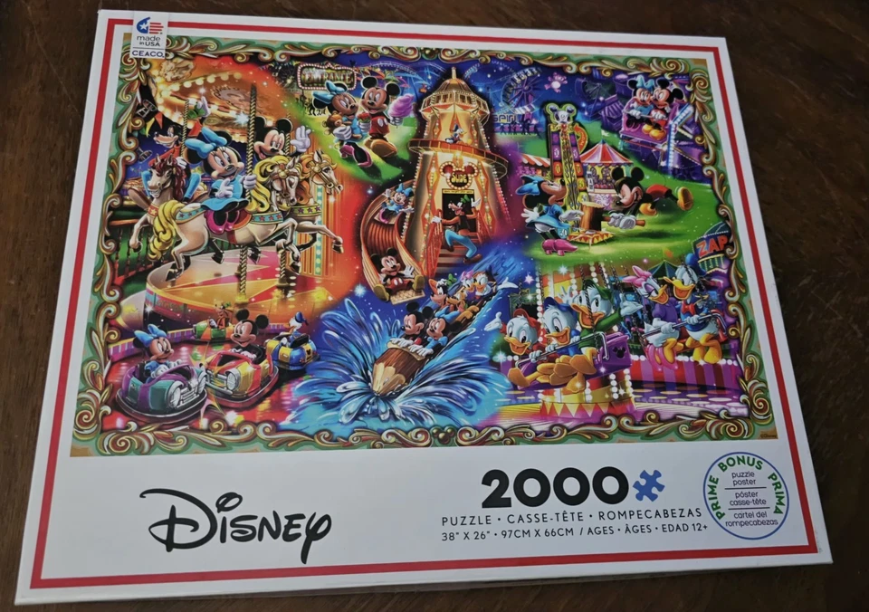 Disney Ceaco Mickey Mouse & Friends Carnival Jigsaw Puzzle 2000pc Theme Park