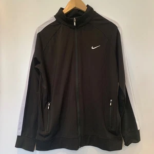 VTG Nike Full Zip Jacket Mens Large Black Y2K Vintage Streetwear Track Jacket - Picture 1 of 12