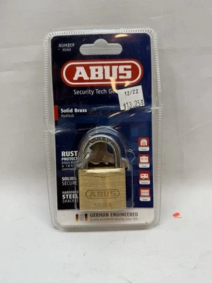 ABUS 55/40 Solid Brass Keyed Padlock with 2 Keys, Hardened Steel Shackle with - Image 1 of 2
