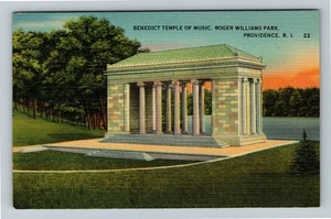 Providence RI-Rhode Island, Roger Williams Park Benedict Temple Vintage Postcard - Picture 1 of 2