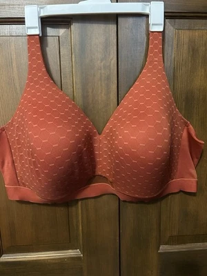 Sujetador Lane Bryant Cacique Inalámbrico Ligeramente Forrado Naranja Encaje Talla 50DDD Usado Foto 1 de 4