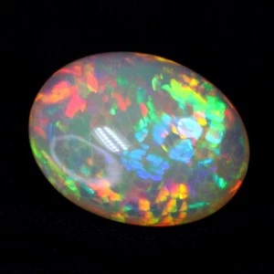 ICA Certified 100% Natural Opal 31.54Ct IF Rainbow Multi Colors Play Oval Cut - Picture 1 of 8