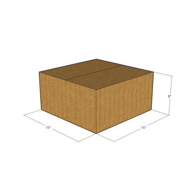 16x16x8 New Corrugated Boxes for Shipping or Moving 32 ECT - Image 1 of 3