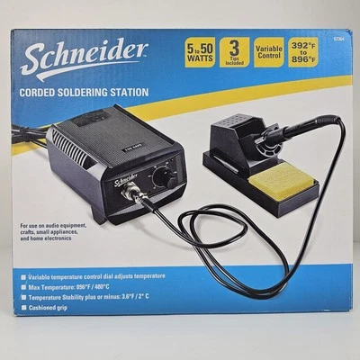 SCHNEIDER Corded Soldering Station 5-50 Watts with Temperature Control 57364 - Image 1 of 4