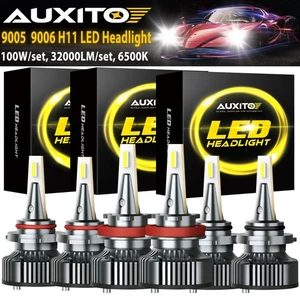 9005 9006 H11 Kit Bombillas LED Faros Brillantes 6500K Blanco 32000LM Luz Alta Baja - Imagen 1 de 16