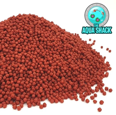 THE AQUA SHACK Super Red Enhancing Cichlid Floating Pellets 3mm - Parrots Oscars Aquarium UK