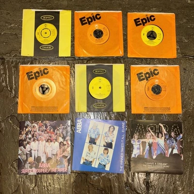 ABBA Joblot 9 x  7" Singles Hits Records super trouper/the winner/I have a dream - Image 1 of 4