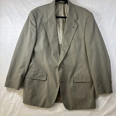 Haspel Blazer Men 42R Tan Khaki Cotton Blend Suit Coat Jacket Office USA Made - Image 1 of 4