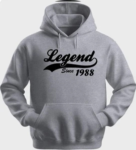 Funny Unisex Hoodie Hooded Sweatshirt Gildan Blend Legend Since 1988 H0390 - Picture 1 of 5