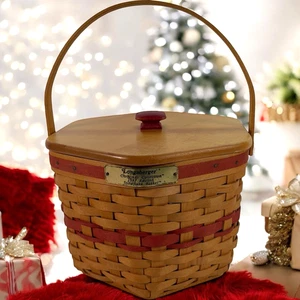 Longaberger Christmas Collection Snowflake Basket with Lid 1997 READ - Picture 1 of 20