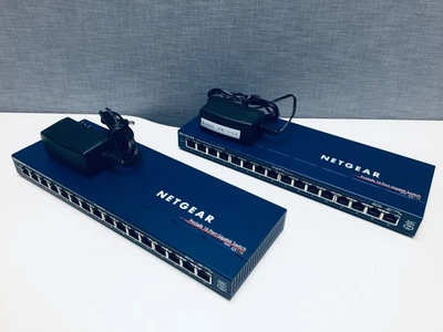 (Lot of 2) NETGEAR ProSafe 16 Port Gigabit Switch GS116 V2 with Power Supply - Image 1 of 4