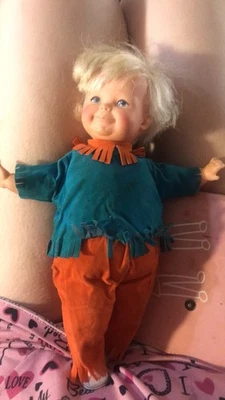 Vintage Thumbelina Original clothes Working Ideal Toddler  Pull String Doll 1968 - Image 1 of 4