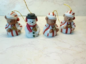 VTG 1985 Porcelain Santa Bear Snowman Christmas Bell Giftco Set of 5 | Ornaments - Picture 1 of 20