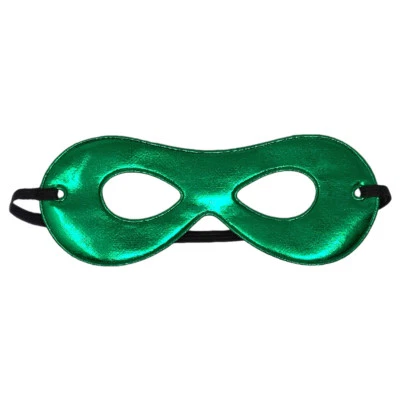 Child Shiny Green Superhero Mask ~ KIDS HALLOWEEN COSTUME DANCE PARTY EYE MASK - Image 1 of 2