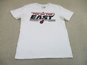 Miami Heat Shirt Adult Large White Red NBA Basketball Outdoors Adidas Mens A93 *