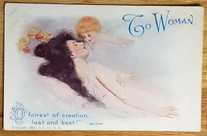 To Woman Fairest Creation Postcard Circa 1905 Unused - Picture 1 of 1