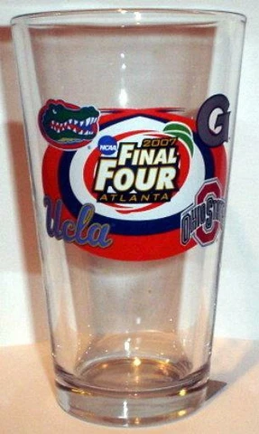 2007 FINAL FOUR FLORIDA GATORS Georgetown Hoyas UCLA BRUINS PINT GLASS NCAA Item Cover