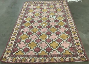 PINK / YELLOW 5'-0" x 8'-0" Back Stain Rug, Reduced Price 1172668963 APN121U-5 - Picture 1 of 4