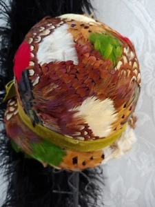 PR VTG WOMEN'S FEATHER HATS🌺 1960-70 LOT 2 BUBBLE FULL COVER MULTICOLOR BRIGHT - Picture 1 of 21