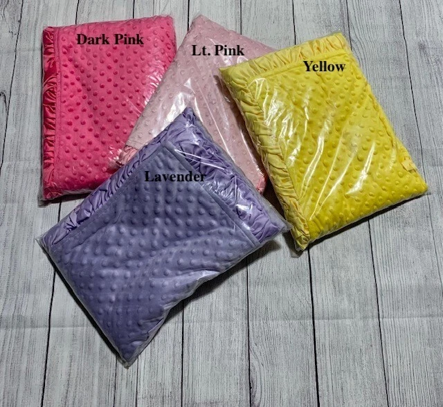 Ruffle Trim Minky Dot Soft Fleece Baby Blanket 30" X 40" - Image 1 of 4