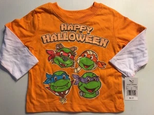 NWT TEENAGE MUTANT NINJA TURTLES "Happy Halloween" Long Sleeve T-Shirt 12 Month - Picture 1 of 4