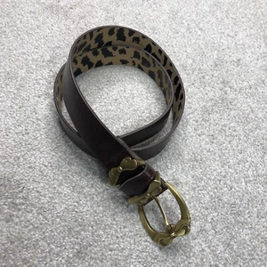 Betsy Johnson Belt Faux Leather Brown Color Brass Buckle Butterfly Sz M - Picture 1 of 7