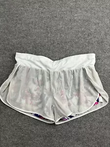 Fabletics Renata Overlay Shorts Women's L White Mesh Lined Moisture Wick - Picture 1 of 8