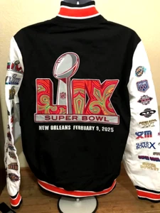 2025 NFL Super Bowl LIX New Orleans Chiefs Eagles Twill Jacket w Logos Size 3XL - Picture 1 of 7