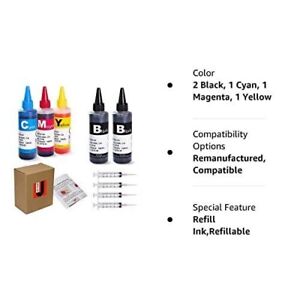 4 Color Compatible Refill Ink kit for Canon 250 251 270 271 280 281 PG240 CL2...
