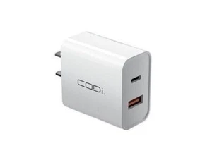 CODi A01102 Dual Port 20W Wall Charger/AC Adapter (USB-C, USB-A Outputs) - 20W - Picture 1 of 2