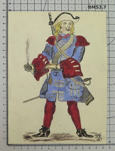 Mousquetaire Armée Français en Un Peinture Ancienne Signé Et Date Du 1917 BM53.7 - Photo 1/8