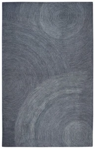 Rizzy Rugs Gray Circles Single Color Rounds Contemporary Area Rug Solid BR801A - Picture 1 of 8