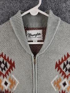 NWT Wrangler Retro Knit Full Zip Sweater Western Aztec Colorful Small Oversized - Picture 1 of 19
